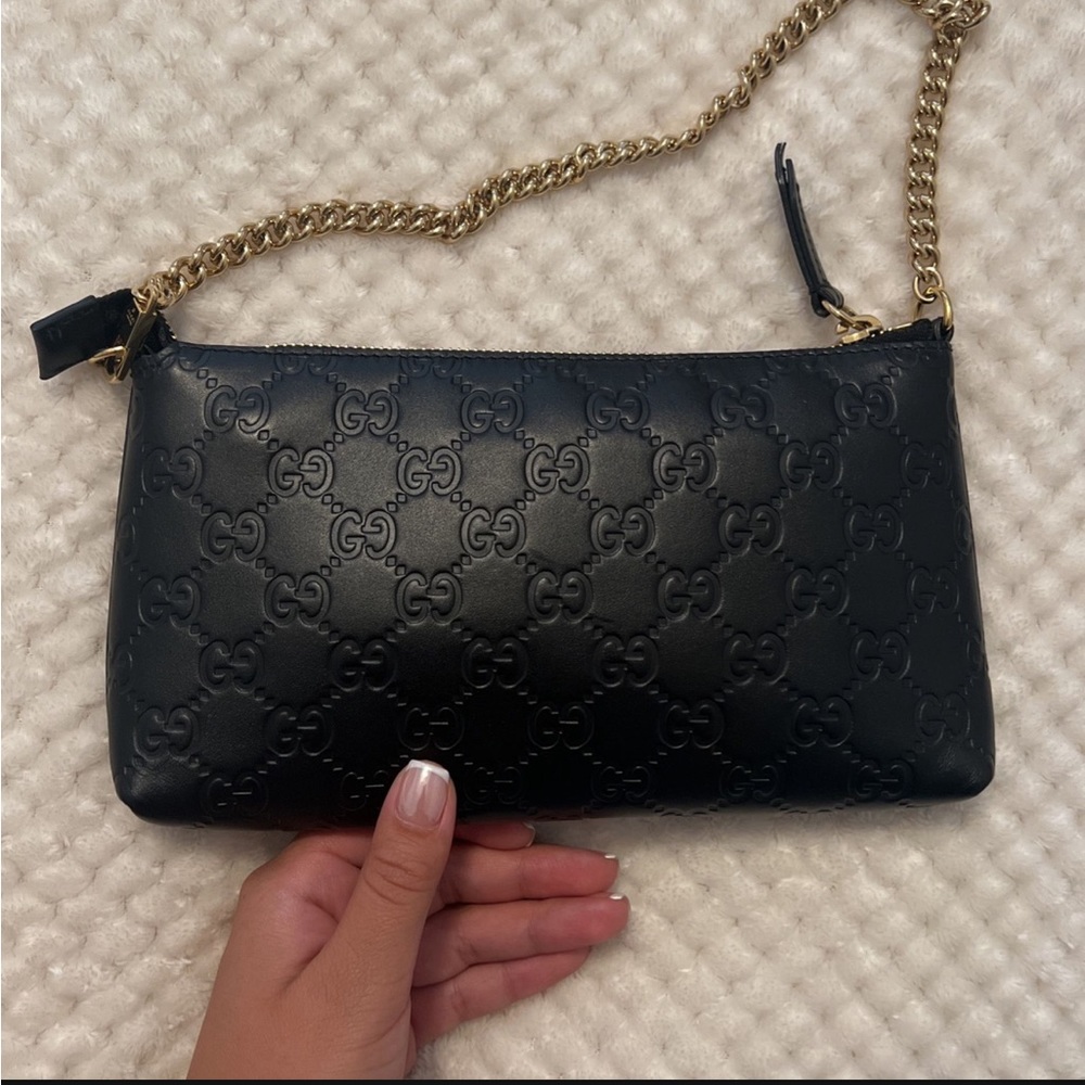 Guccissima leather wallet on chain